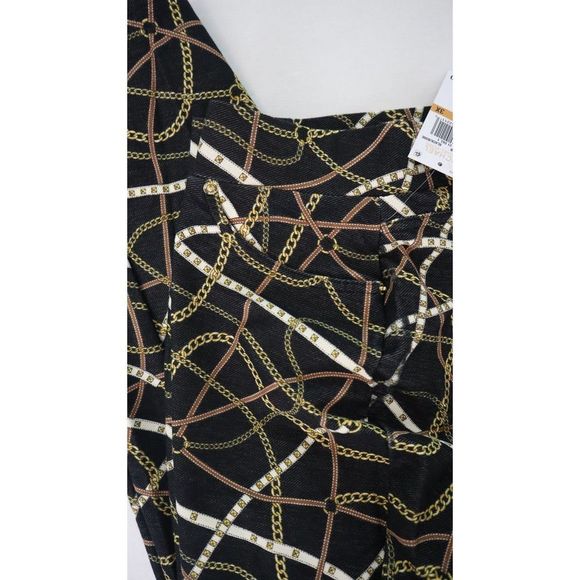 Michael Kors Women's Sz 3X Black/Bone Gold Chain Logo Print Stretch Leggings $78 - Picture 12 of 13